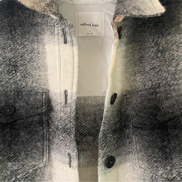 Wilfred Free Plaid Fleece Alpaca Wool Ganna Shirt Jacket shacket 20998 - Picture 5 of 10